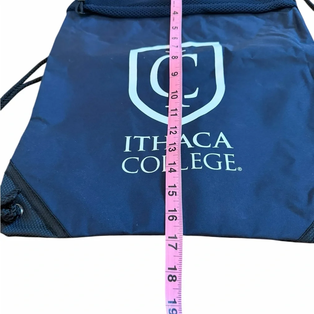 Ithaca College Blue Nylon Drawstring Bag. NEW